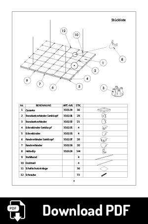 Bauanleitung x-cett Deckenabhängung Schallschutz Schallreduzierung Raumschutz Datenblatt x-cett würfel individuell cassette kreativ mobeliar Möbelstück bausatz baukastensystem einfallsreich ideenreich idee Kunst künstlerisch Stellwand Sichtschutz Paravent Raumtrenner